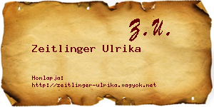 Zeitlinger Ulrika névjegykártya